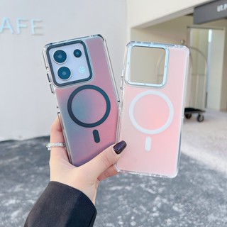  Ốp điện thoại chống sốc sạc không dây sang trọng cho Redmi Note 13 14 Pro Plus 5G 4G Poco M6Pro X6 5G 14T Pro Vỏ từ tính 