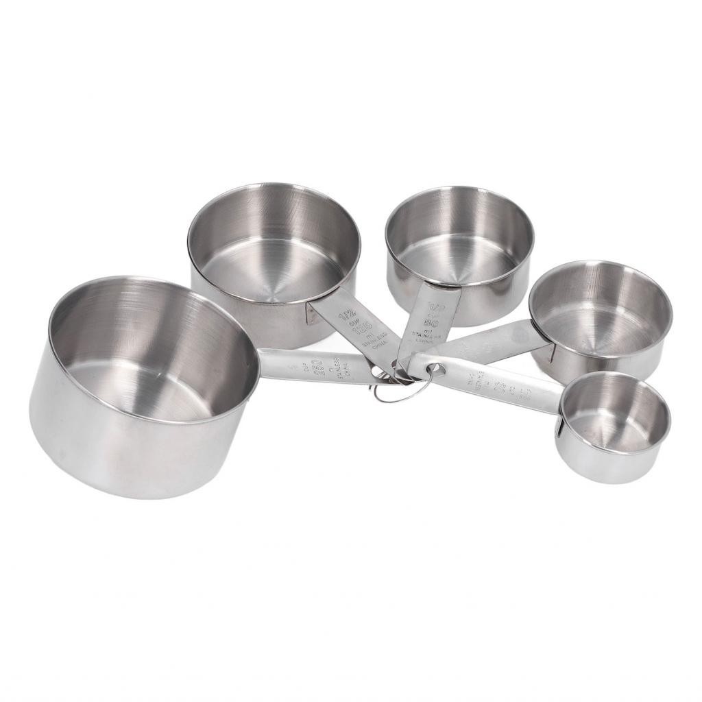 Globedealwin 5pcs Stackable Stainless Steel Measuring Cups Set With Sc
