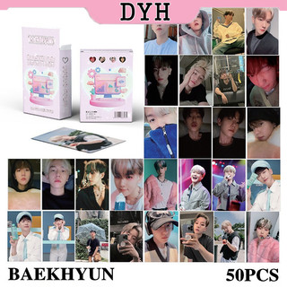 50 cái / hộp exo baekhyun thẻ laser photocards lomo card kpop album
