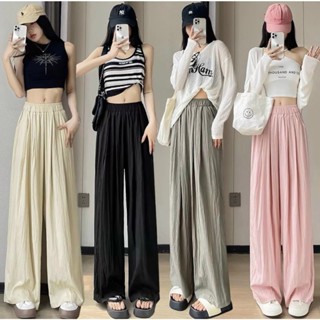 Quần Ống Rộng Dáng Xuông Chất Đũi Gió Cạp Chun Lưng Cao Hàng Đẹp Freesize 8816 tuhicloset