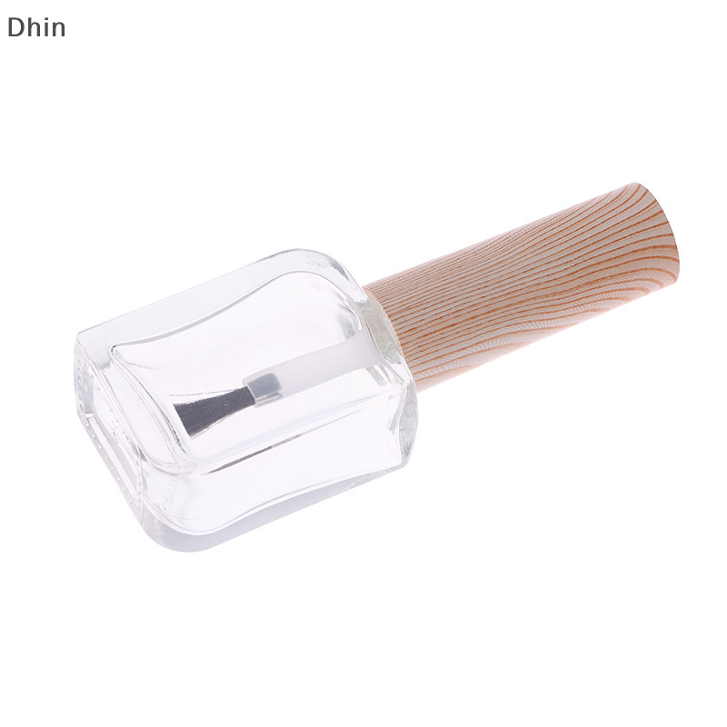 [Dhin] 11ml Chai sơn móng tay rỗng Nắp hạt gỗ Hộp đựng chai Gel móng tay có nắp Bàn chải trang điểm Hộp đựng Gel móng tay Chai COD