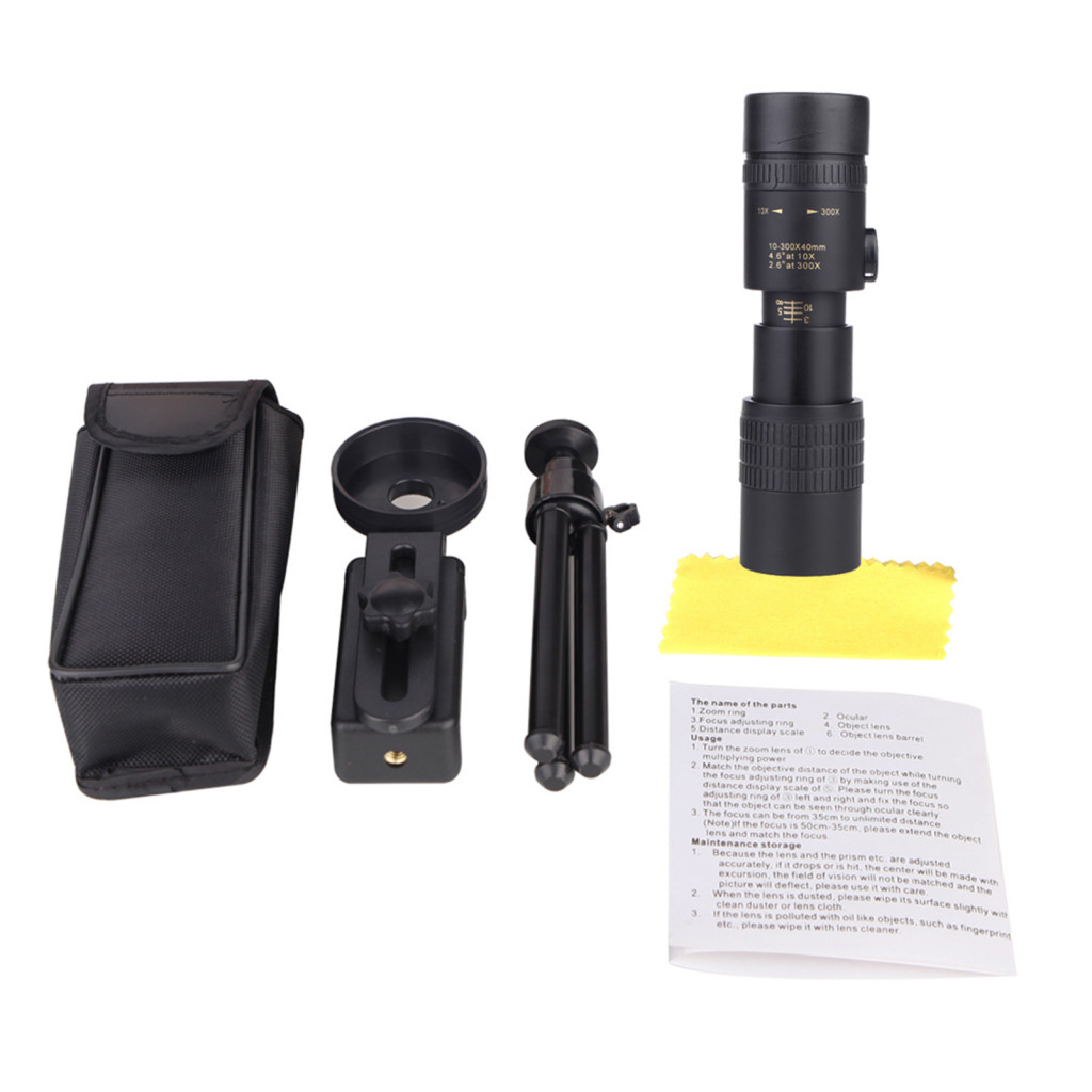 [Wx] Kính một mắt ngoài trời 10X-300X Độ rõ nét cao Kính thiên văn phóng đại lớn Zoom chống nước có thể điều chỉnh độ phóng đại một mắt để cắm trại | BigBuy360 - bigbuy360.vn