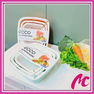 Bộ rổ 6 món kèm chậu rửa rau củ, đựng hoa quả trái cây, thực phẩm đa năng, tiện dụng