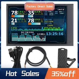 Màn hình lcd ips 3,5 inch màn hình điện dung mini cho aida64 màn hình máy tính usb màn hình lcd usb vỏ pc linux màu đen bền