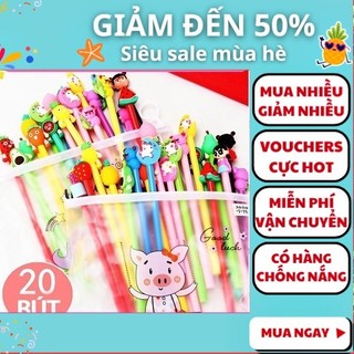 Combo 20 bút bi xanh / tím nhiều hình cực đẹp giá rẻ, chất lượng