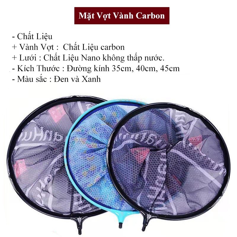 Mặt Vợt Carbon Cao Cấp, Vợt Cá Chuyên Dụng Câu Đài, Mặt Vợt Gấp Gọn tiện Lợi GDC-10 NhuQuynh Fishing