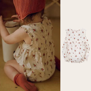 Phong Cách Châu Âu Và Mỹ Mới Cho Bé Gái Body Mùa Hè Không Tay Trẻ Sơ Sinh Romper Áo Liền Quần In Hình Mâm Mâm Mâm Mâm Mâm Mâm Mâm Lược Áo Liền Quần Sơ Sinh