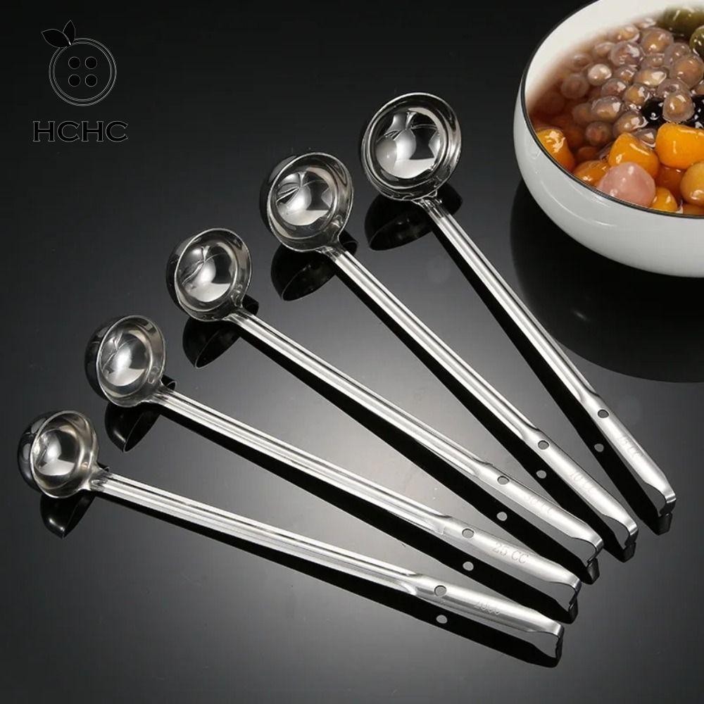 Muỗng Canh, Thìa Ramen Inox Đa Kích Thước, Dụng Cụ Nấu Ăn Tròn Dày Tay Cầm Dài Đo Muỗng Nhà