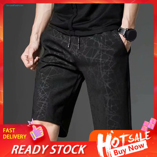[Br] Mid-Rise Co Giãn Dây Rút Túi Đi Biển Quần Short Nam Mùa Hè Ngụy Trang In Quần Short Thể Dục Đi Biển