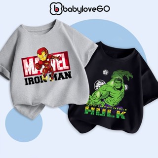 Áo siêu nhân bé trai BabyloveGO áo thun cộc tay siêu anh hùng Marvel phong cách US/UK