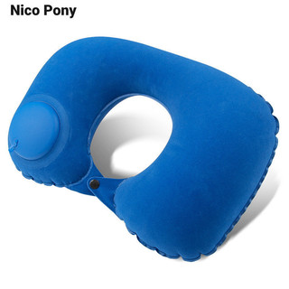 Nico Pony Phụ kiện hành lý Bơm hơi hình chữ U gối ép tự động bơm hơi di động du lịch cổ gối Máy bay gối du lịch ngoài trời ba kho báu gối bơm hơi