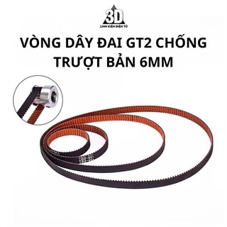 Vòng dây đai gt2 - dây đai vòng kín gt2 chống trượt màu nâu chất lượng cao bản 6mm dành cho máy in 3d, cnc