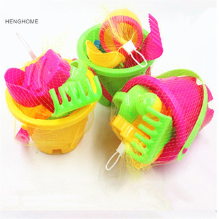Henghome trẻ em đi biển lâu đài xô spade xẻng rake dụng cụ nước trẻ em đi biển cát dụng cụ đồ chơi martijn