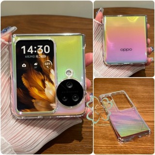 Ốp điện thoại trong suốt đầy màu sắc thời trang OPPO Find N3 N2 Flip Slim Vỏ PC cứng chống sốc
