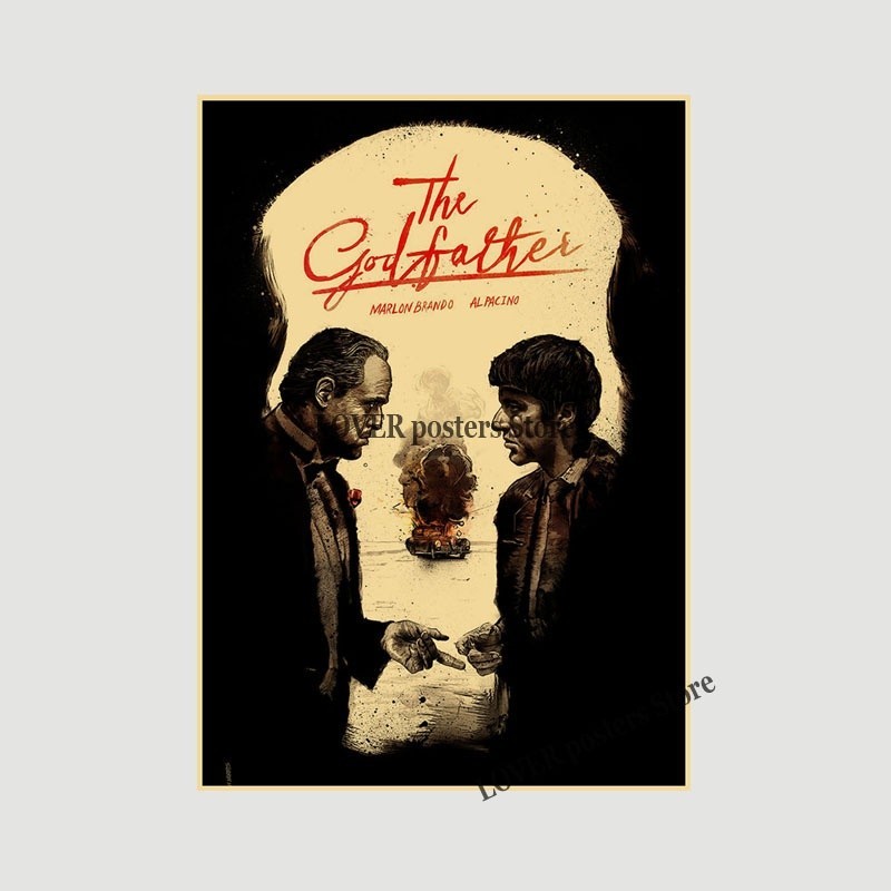 [Còn Hàng] Poster Phim The Godfather Decal Ảnh Dán Tường Phong Cách Vintage Trang Trí Nhà Cửa