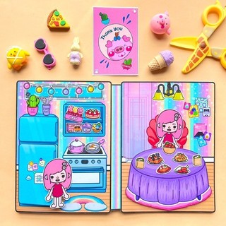 Đồ chơi giấy ngồi nhà búp bê, đồ chơi giấy tocaboca, TocaBoca Rainbow House squishy, ngôi nhà kurom