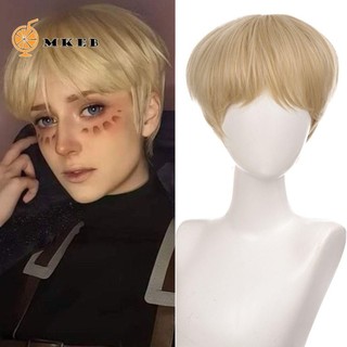 Mkeb nam tóc giả ngắn, thẳng xoăn anime nam cosplay tóc giả, thời trang halloween tóc giả tổng hợp tự nhiên tóc giả với nổ bé trai cô gái