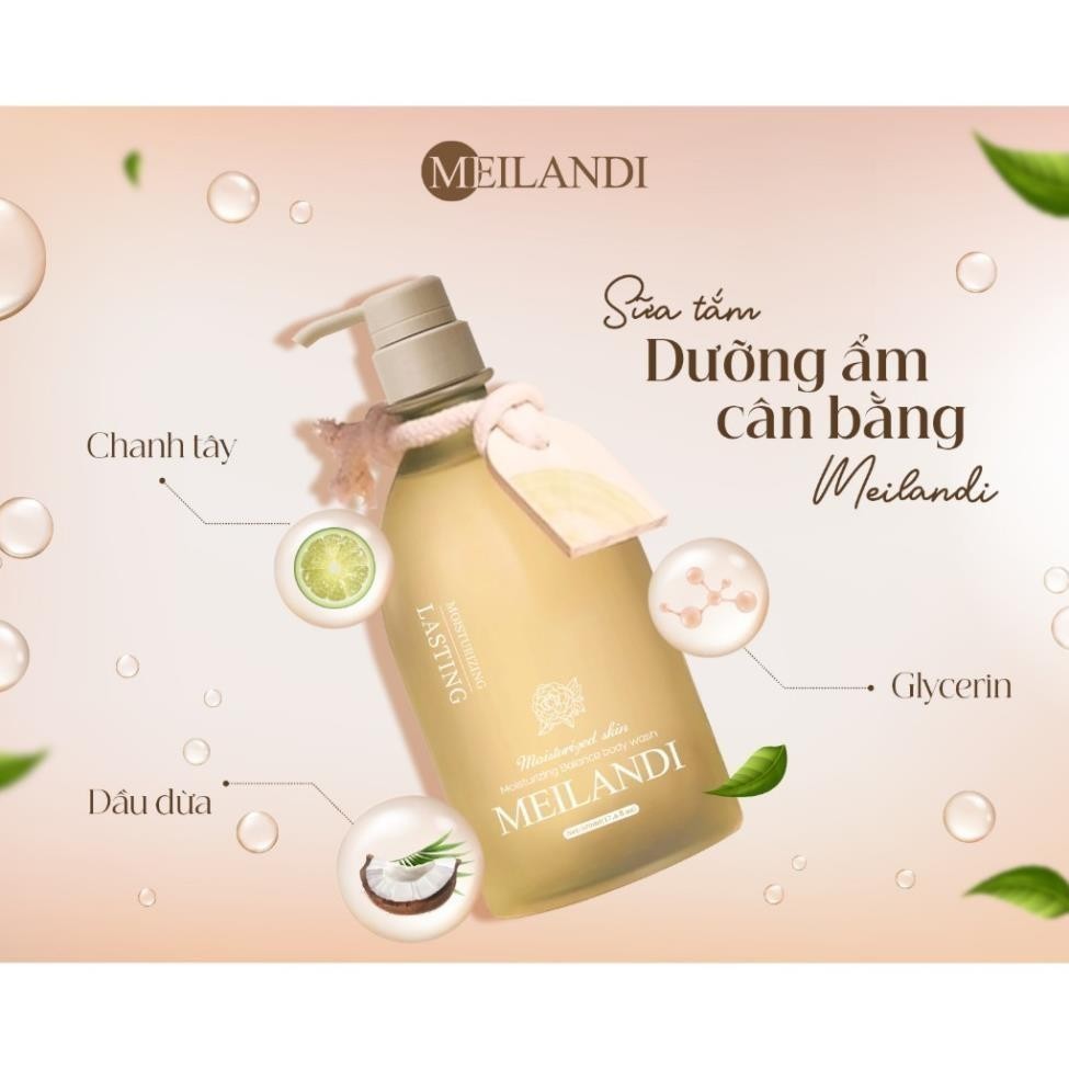 Sữa Tắm Hạt Hoa Trà Nhật Bản Cải Thiện Đàn Hồi, Giúp Da Mịn Màng Meilandi VISI 500Ml