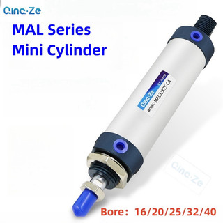 Hàng sẵn có AirTAC Mini Air Xi lanh khí nén Nhôm lỗ khoan 16mm 25mm 32mm 40mm Thanh đơn Hành động đôi đột quỵ 16x25 16x40