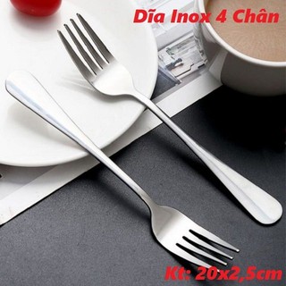 Dĩa inox 4 chân cao cấp, sáng bóng, bền đẹp 20cm