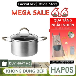 Nồi nấu ăn mini LocknLock chống dính 14cm Chính hãng Handycook có nắp LHD1142 - Không dùng bếp từ - HAPOS OFFICIAL