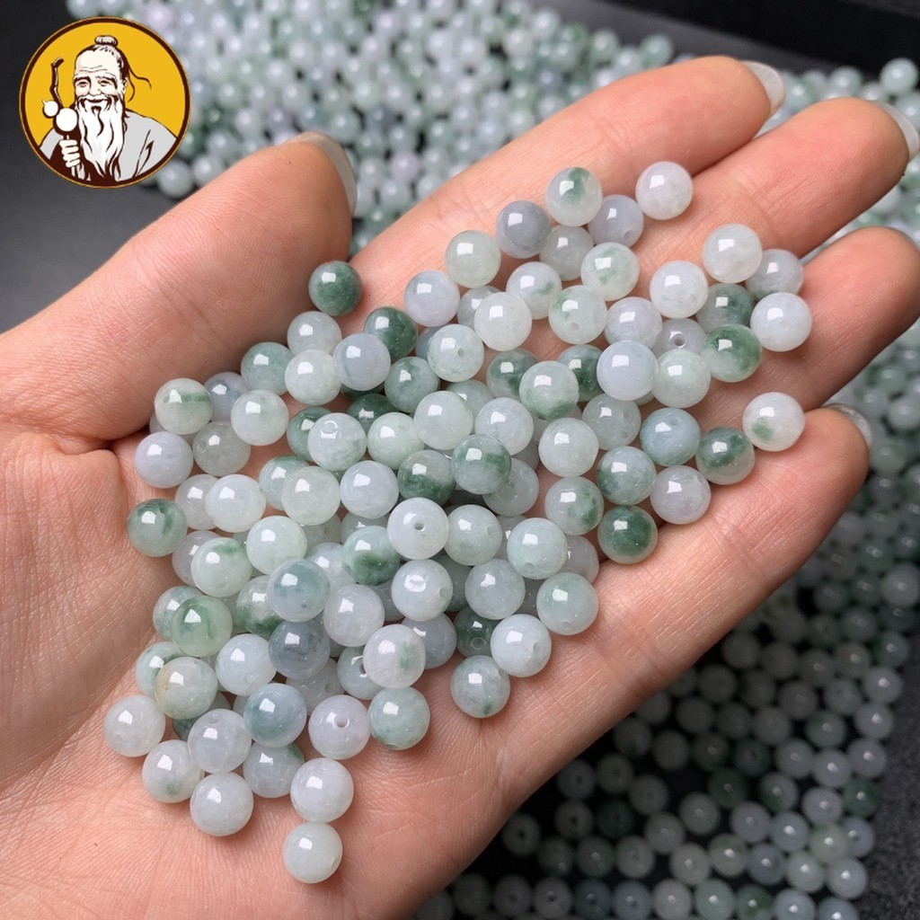 ((Giá 5 miếng) Myanmar Jadeite a Goods Hoa nổi Khoảng 6,5㎜Vòng tay DIY Chất liệu thủ công Vòng tay hạt lỏng lẻo Vòng tay DIY Phụ kiện