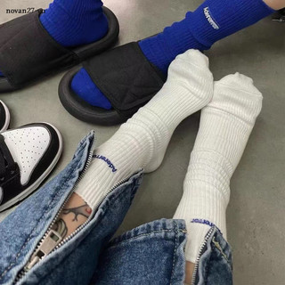 Tất cotton cổ cao thoáng khí TINGTIAN, in chữ Hàn Quốc