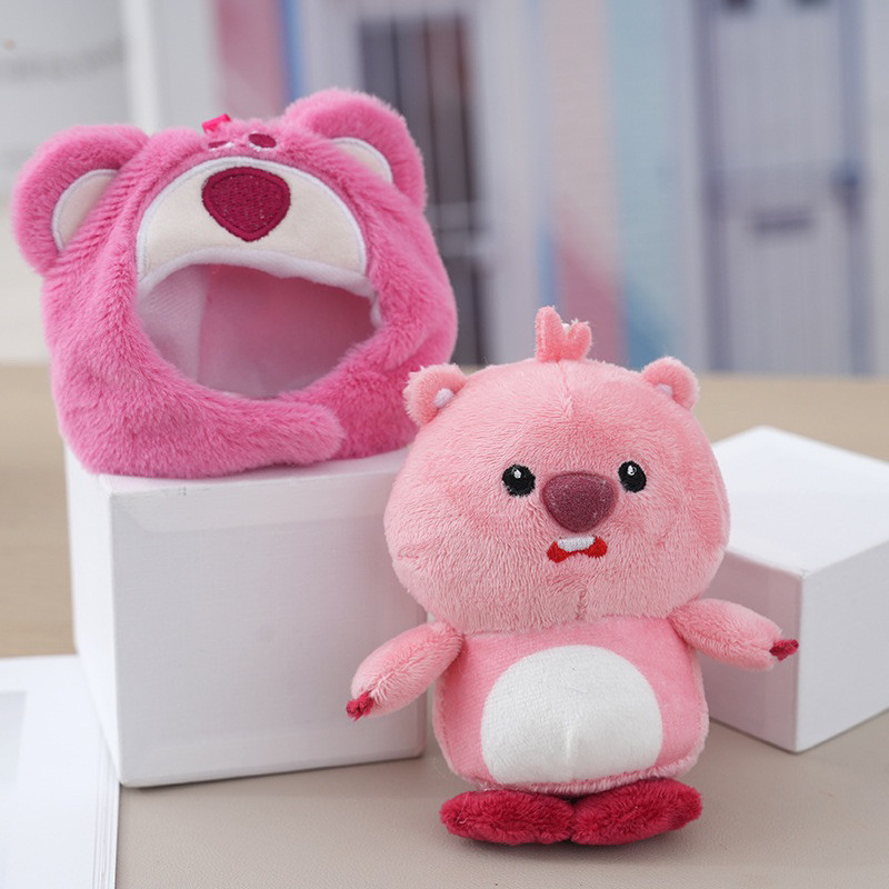 [ giao nhanh 2h ] trang phục gấu loopy 12-14cm móc khóa, gấu loopy đáng yêu, móc khoá loopy gấu dâu