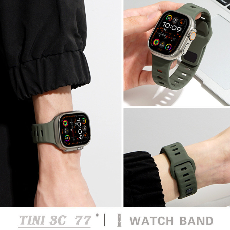 Dây đeo silicon thể thao mềm cho iWatch Ultra 3 49mm 46mm S11 42mm 45mm 44mm 41mm 40mm Dây đeo đồng 