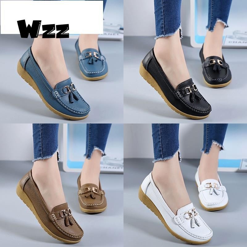 [WZZ] [14 Màu] Giày lười thời trang nữ Hàng có sẵn Giày lười đế bằng dành cho nữ Moccasin