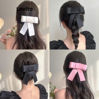 Lovito Kẹp tóc nơ trơn thanh lịch cho nữ LFA35203