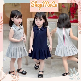 Váy đầm CS85 ## sát nách sọc thẳng xếp ly cho bé gái