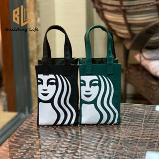 Túi Cốc Starbucks Giữ Nhiệt Cốc Tote Túi Du Lịch Túi Cà Phê Di Động Bao Bì Túi Vải Rơm Cốc Bao Bì