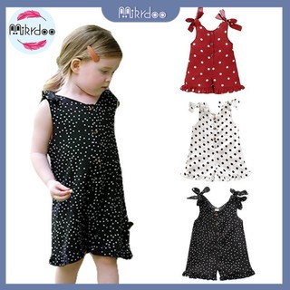 Áo Liền Quần Mikrdoo Hai Dây Chấm Bi Cho Bé Gái 1-5 năm