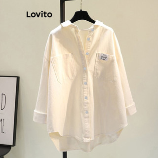 Áo kiểu Lovito có túi trước cài nút màu trơn thường ngày cho nữ LNA29005 (màu trắng/ hồng/ xanh dương)