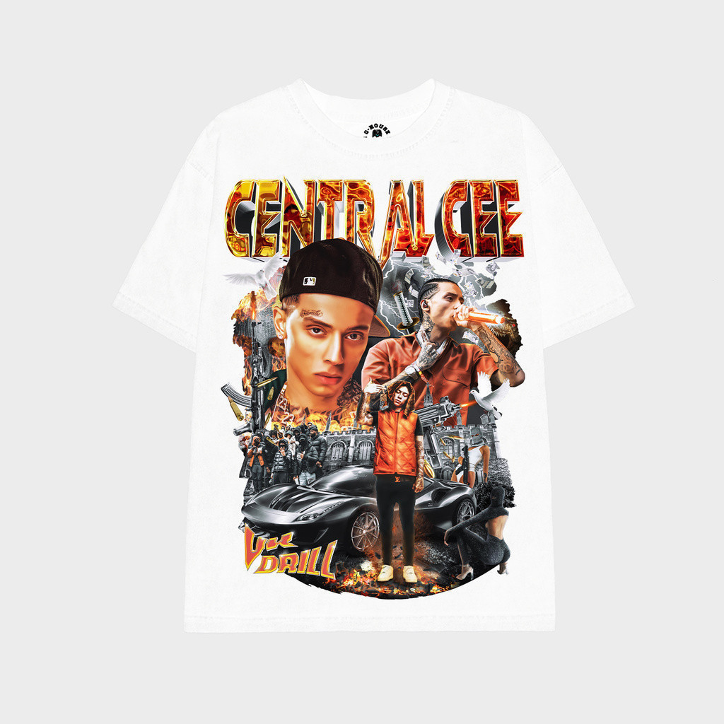 T-Shirt Áo Thun Rapper Central Cee UK Drill Phong Cách Hip-hop Unisex G-House Lifestyle Vải Thoải Má
