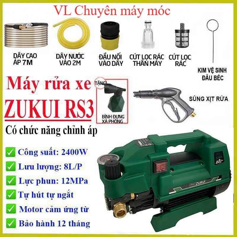 MÁY RỬA XE MINI OSAKA RS3 2400 dây đồng 100% mẫu mới /bảo hành 12 tháng VL Chuyên máy móc