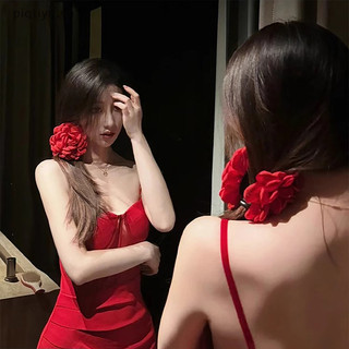 Woada 1 Vải Mới Hoa Hồng Đỏ Hoa Vuốt Tóc Kẹp Dành Cho Nữ Bé Gái Kẹp Tóc Barrette Nhựa Kẹp Tóc Mũ Phụ Kiện Tóc VN