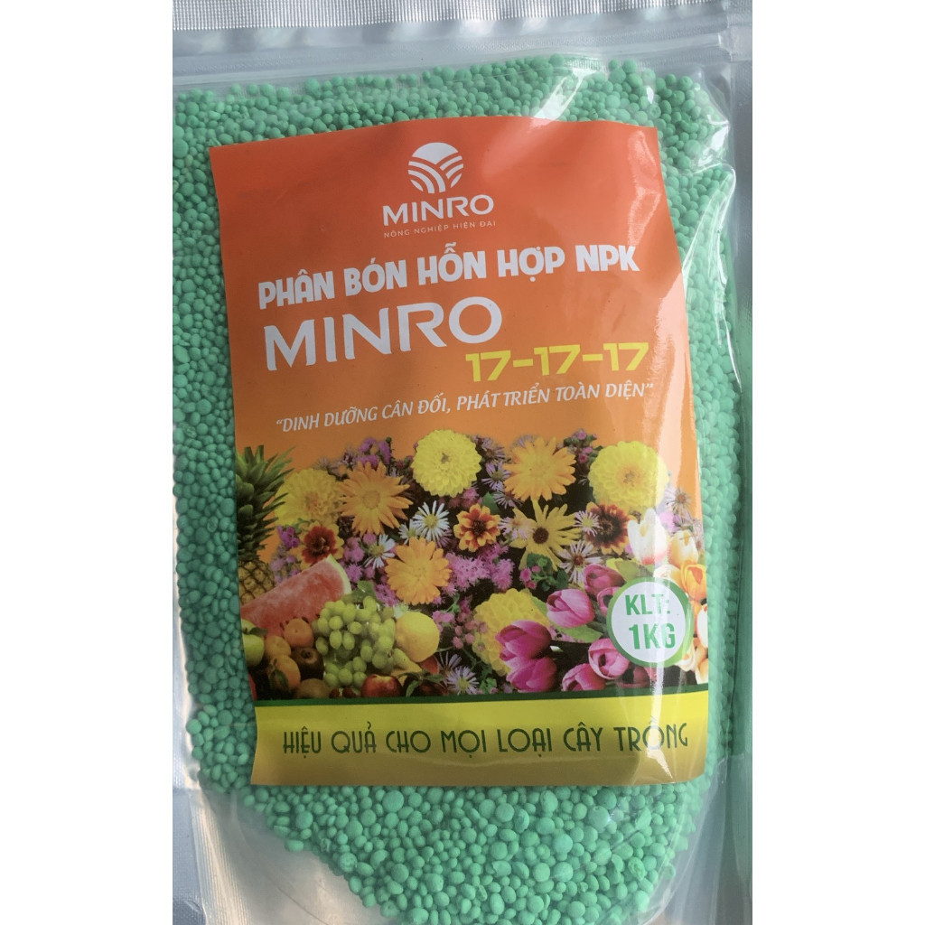 Phân bón NPK MINRO 17-17-17+Te túi 1kg