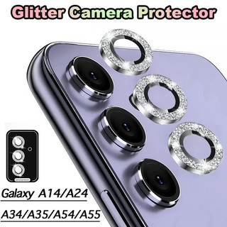 Dành Cho Samsung Galaxy A14 A24 A34 A35 A54 A55 5G Gitter Bảo Vệ Camera Vòng Kim Loại Ống Kính Vòng Kính Kính Bao Da