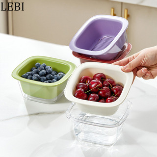 Mini dễ thương hai lớp giỏ trái cây nhà bếp hộ gia đình phòng khách bàn cà phê nhựa đĩa trái cây giá trị cao thoát nước lưu vực