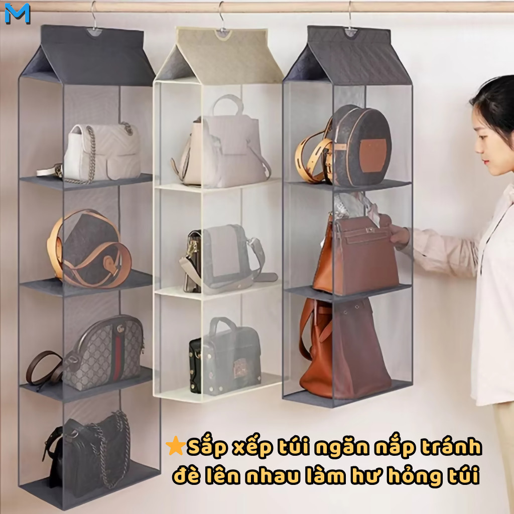Túi Đựng Giỏ Xách Bảo Quản Túi Xách  Có Móc Treo Xoay 360 Tiện Lợi Treo Tủ Quần Áo Gọn Gàng