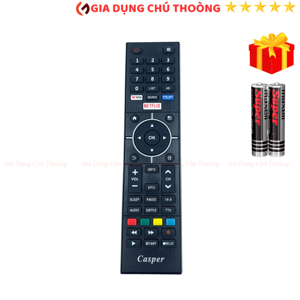 Remote điều khiển tivi Casper Mã 03 SMART, điều khiển TV Casper NETFLIX - Tặng kèm pin - GDCT