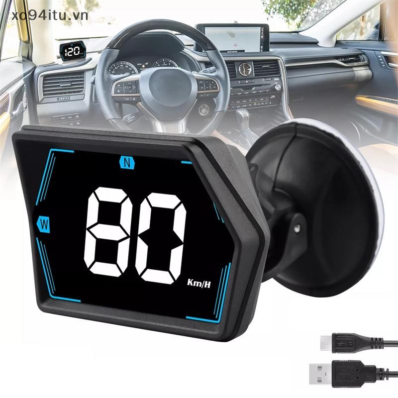 XOITU Báo động quá tốc độ Phụ kiện ô tô G20 cho ô tô Xe tải Xe buýt GPS kỹ thuật số La bàn Đồng hồ tốc độ Phông chữ lớn Lên màn hình ô tô HUD VN