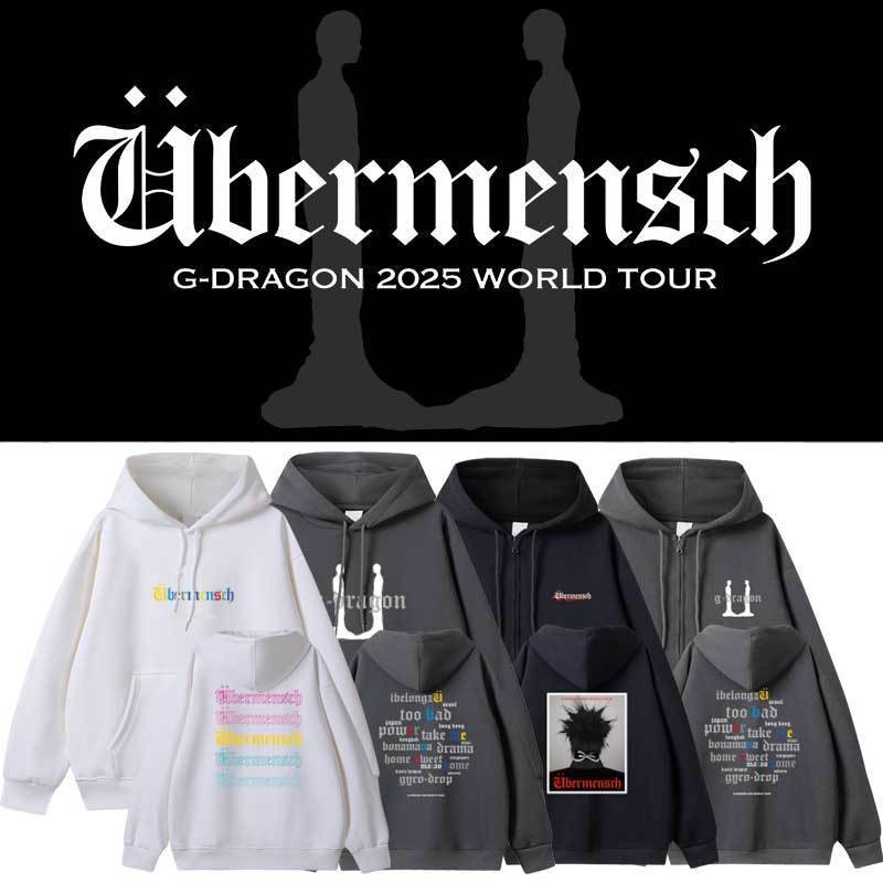 Độc Quyền GD Kwon Ji-Dragon 2025 World Tour Concert Ubermensch Hàng Hóa Cùng Phong Cách Quần Áo In Á