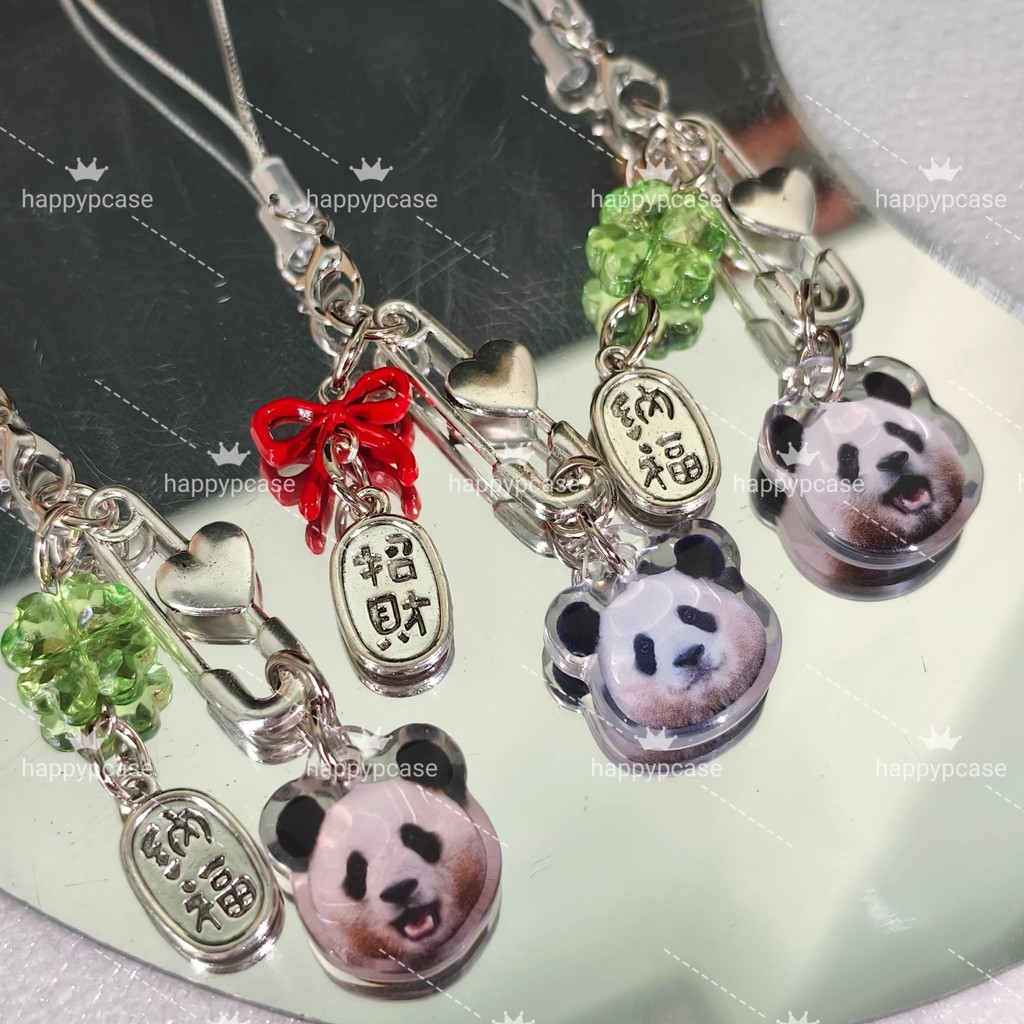 Tự Chế Epoxy Panda Fubao Điện Thoại Di Động Dây Buộc ccd Mặt Dây Chuyền Fubao Hàng Hóa Móc Khóa Túi 