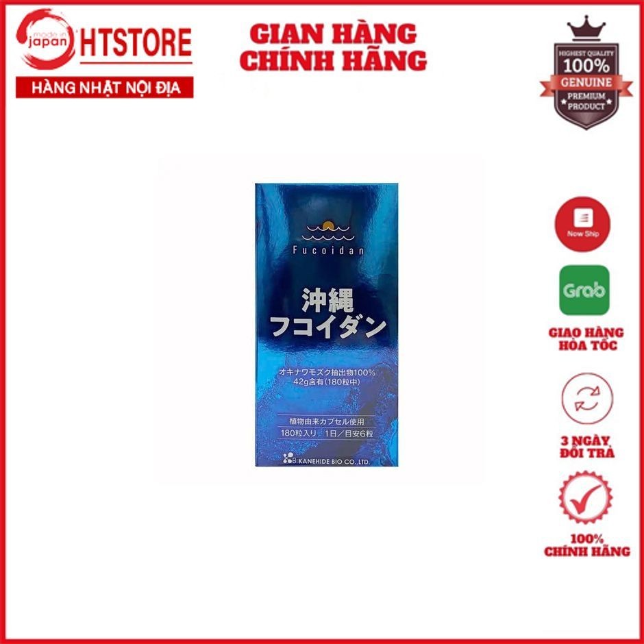 Viên uống tảo Fucoidan Okinawa xanh 180 viên Nhật Bản (Mẫu mới 2024)