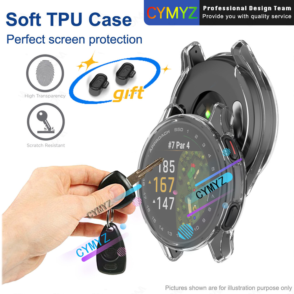 Ốp lưng Garmin Approach S50 360°Ốp bảo vệ toàn diện TPU Vỏ bọc tiếp cận S50 Vỏ bọc toàn bộ Phim bảo 