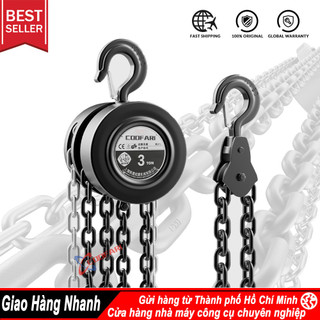  Pa lăng xích kéo tay 1 2 3 tấn COOFARI độ dài xích 3m và 6m hợp kim thép cứng chắc chịu tải lớn ba lăng xích 