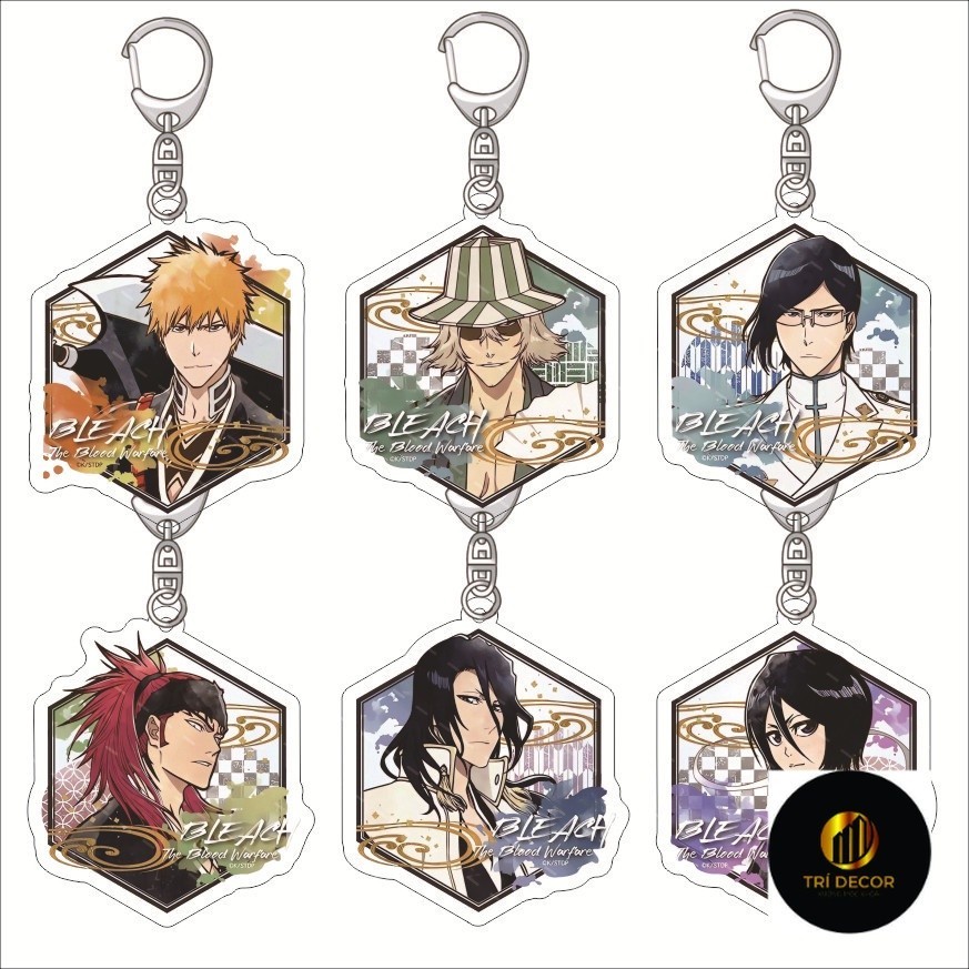 BLEACH Chết móc khóa Kurosaki Ichigo Zaraki Kenpachi Rukia Kuchiki Byakuya acrylic mặt dây chuyền